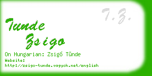 tunde zsigo business card